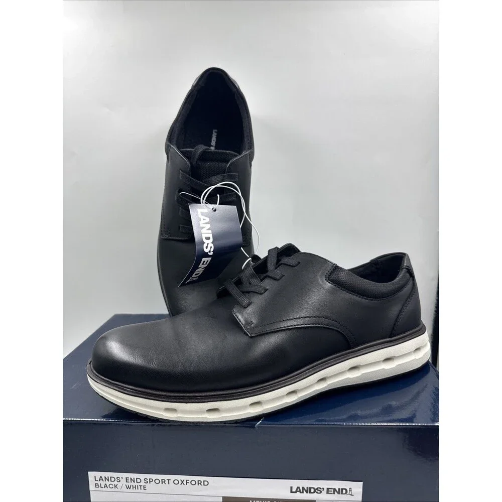 Lands’ Ends Men’s Black Dress Casual Lace Up Oxford Formal Comfortable Shoes 11